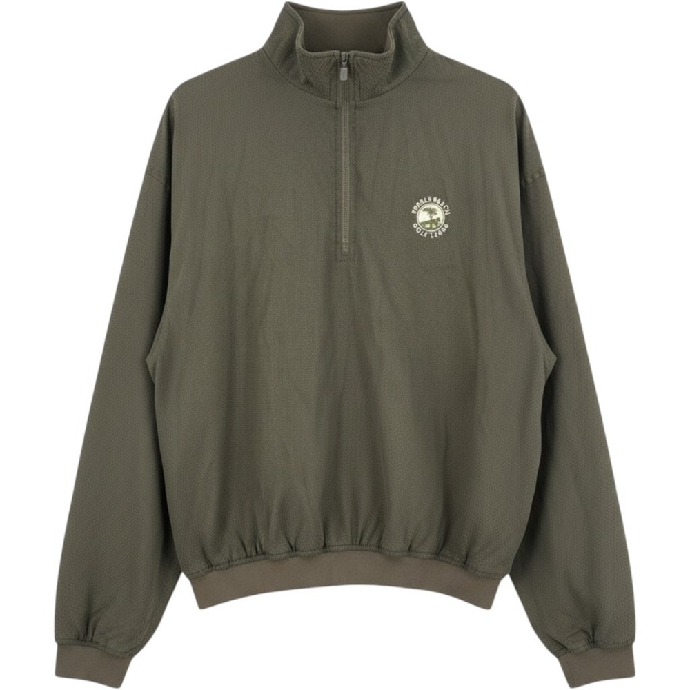 Pebble Beach Classic Gray Perforated Faux Suede Full Zip Golf Jacket Mens Large